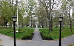 Bates College's main quad seen from Hathorn Hall
