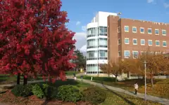 The Volen Center at Brandeis University in autumn