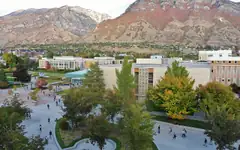 BYU's campus below the mountains