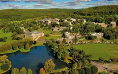 Aerial view of Colgate University's campus
