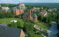 Ho Plaza and Sage Hall at Cornell University