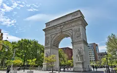 Washington Square Arch, at the heart of NYU's campus