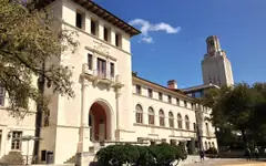 The Texas Union, with the UT Tower behind, at UT Austin