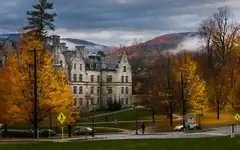 Morgan Hall at Williams College in autumn